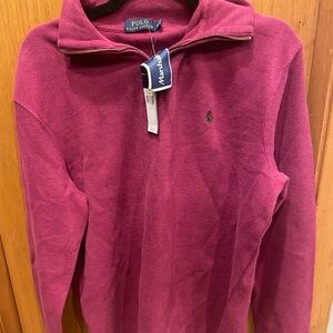 Polo by Ralph Lauren Men's Zip-Up Sweater in Rich Purple